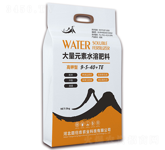 高鉀型大量元素水溶肥9-5-40+TE-黃粱夢-田歸農