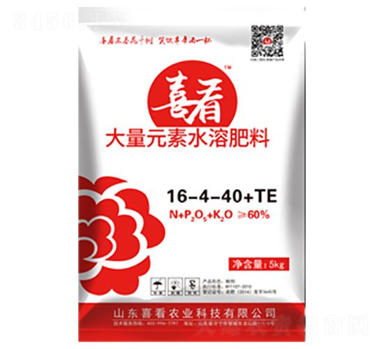 大量元素水溶肥料16-4-40+TE-喜看農業