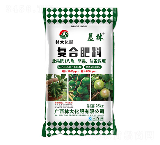 八角、堅果、油茶適用復(fù)合肥料10-8-12-益林-林大化肥