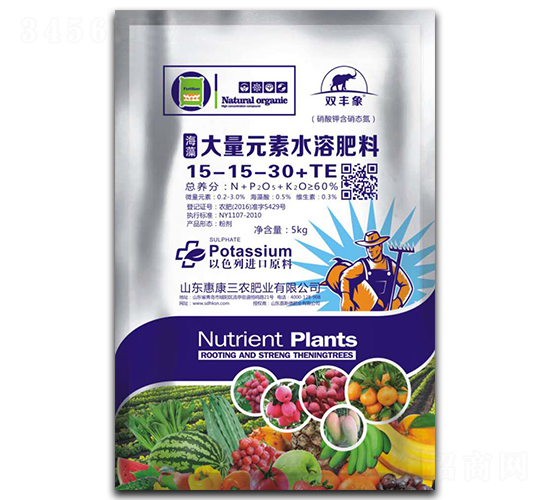 海藻大量元素水溶肥料15-15-30+TE-惠康三農(nóng)