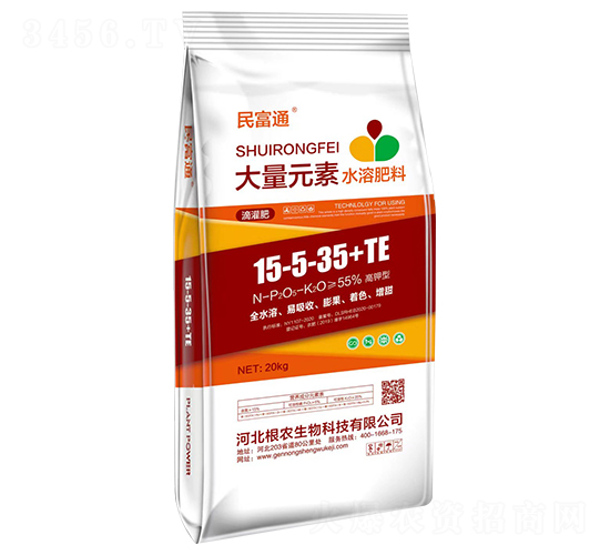 高鉀型大量元素水溶肥料15-5-35+TE-民富通-根農(nóng)生物