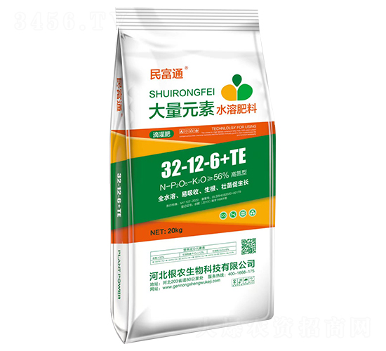 高氮型大量元素水溶肥料32-12-6+TE-民富通-根農生物