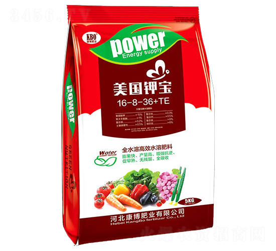 高鉀型全水溶高效水溶肥16-8-36+TE-美國鉀寶-康博肥業