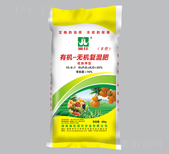 硫酸鉀型有機-無機復混肥12-6-7-湘佳