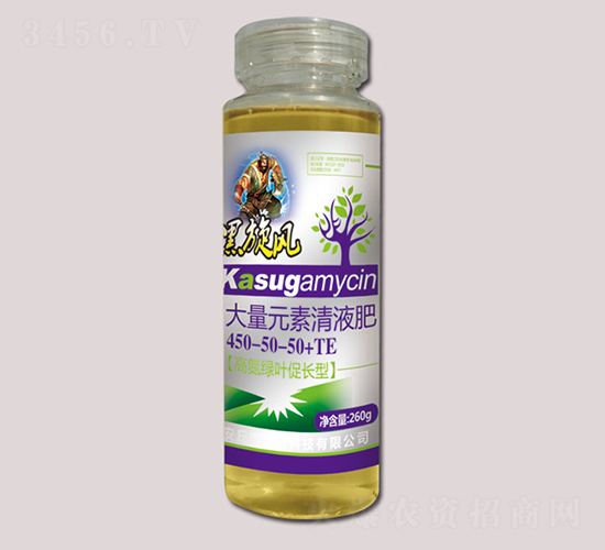 260g高氮綠葉促長型大量元素清液肥450-50-50+TE-黑旋風-新農