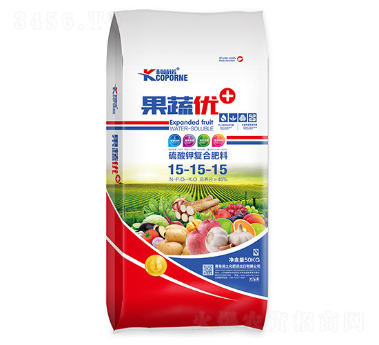 果蔬優(yōu)硫酸鉀復(fù)合肥料15-15-15-科普諾-潤(rùn)土化肥