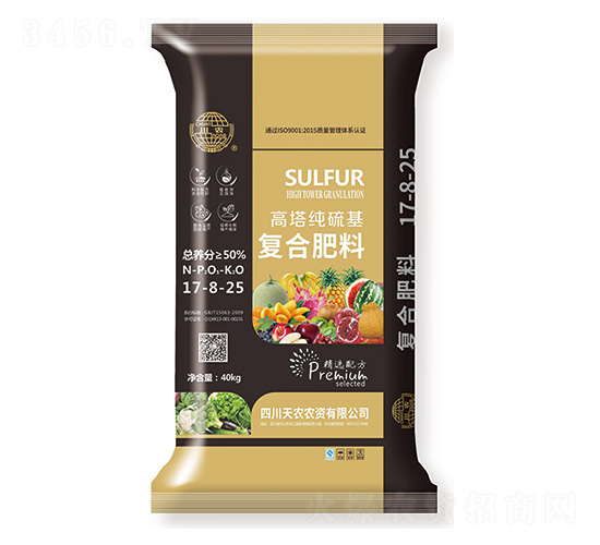 高塔純硫基復合肥料17-8-25-川農-天農農資
