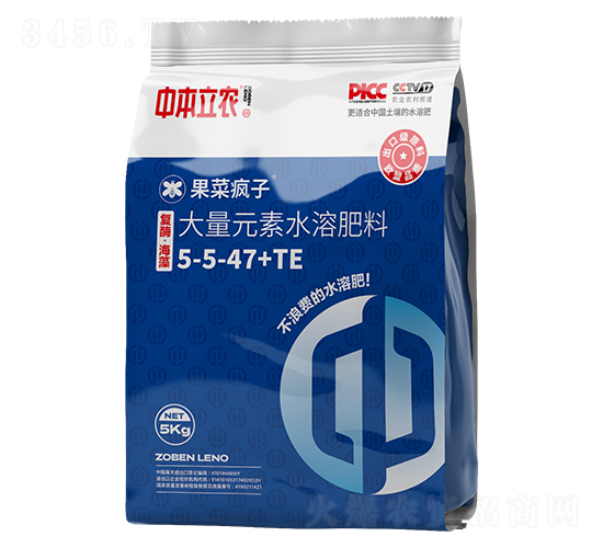 復酶大量元素水溶肥料5-5-47+TE-果菜瘋子-中本立農