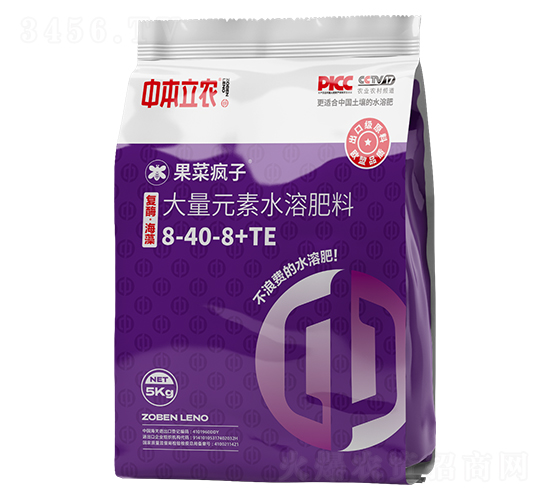 復酶大量元素水溶肥料8-40-8+TE-果菜瘋子-中本立農