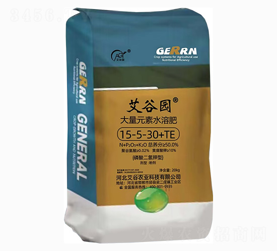 磷酸二氫鉀型大量元素水溶肥料15-5-30+TE-艾谷園-艾谷農業