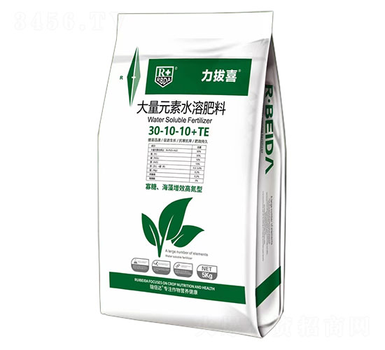 寡糖海藻增效高氮型大量元素水溶肥料30-10-10+TE-力拔喜-瑞倍達