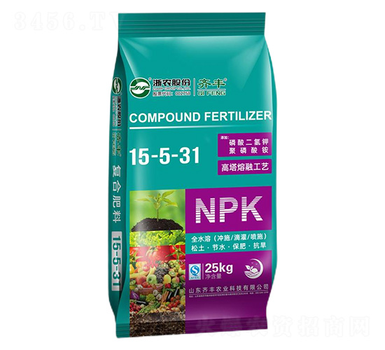 25kg高塔熔融復合肥料15-5-31-捅破天-齊豐農業