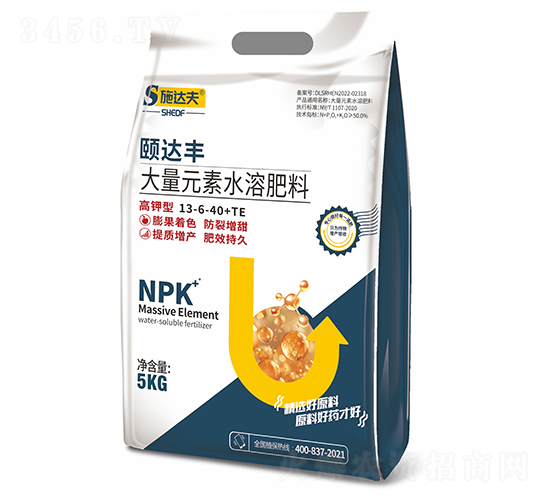 頤達豐大量元素水溶肥料13-6-40+TE-施達夫